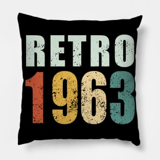 58th Birthday Gifts Year Old - Retro 1963 T-Shirt Pillow