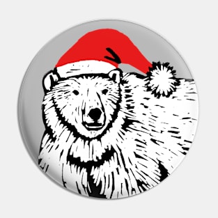 Christmas polar bear Pin