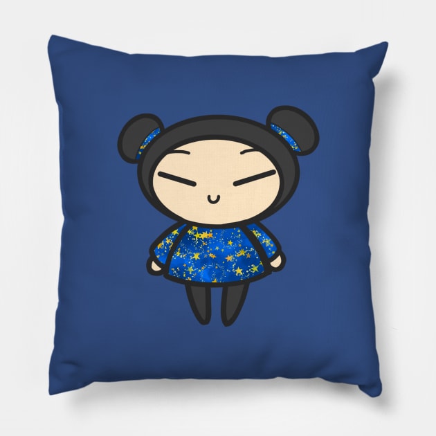 Starry Pucca Pillow by aishiiart