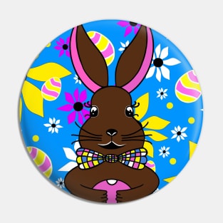 CUTE Easter Bunny Floral With Easter Eggs Pin