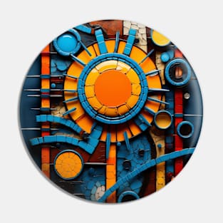 Abstract  in Teal and Orange Pin