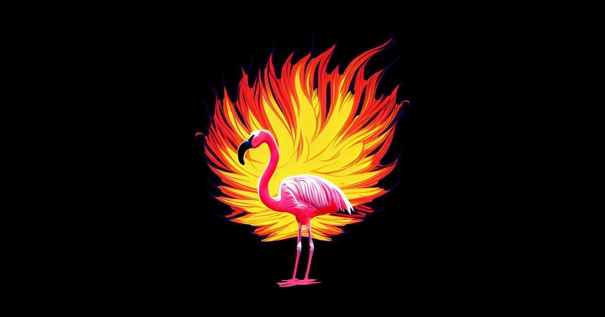 Flamingo On Fire || Flameingo - Flamingo - Posters and Art Prints ...
