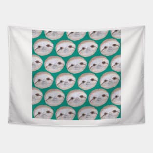 Sloth Neck Gator Cute Sloth Faces Teal Sloth Tapestry