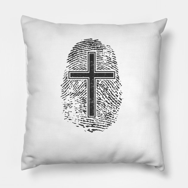 Christian thumbmark cross Pillow by teemarket