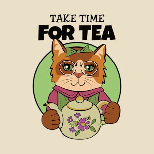 Take Time for Tea Cat T-Shirt