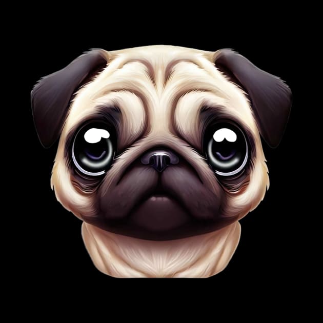 Adorable Pug Artwork by Art By Mojo