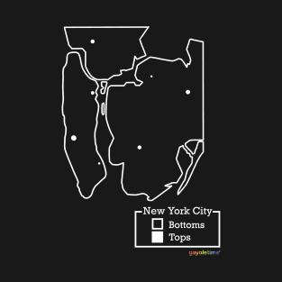 NYC Bottoms / Tops Map (White) T-Shirt