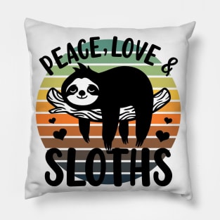 Love, Peace and Sloths Pillow