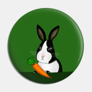 Picture Day Yay! Folk Bunny on green Pin