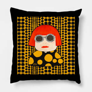 Yayoi Kusama inspired and her yellow polkadots Pillow