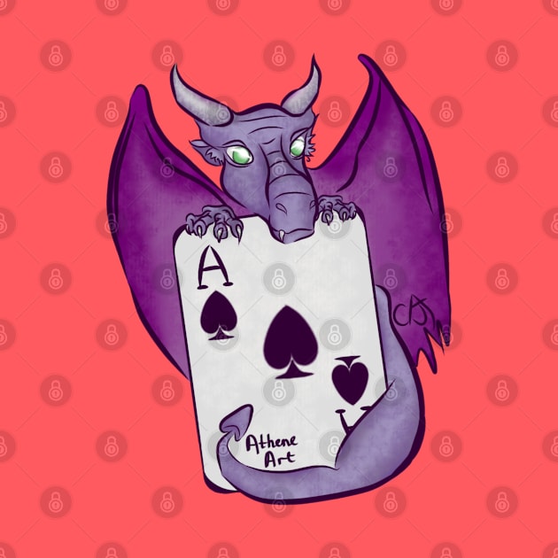 Asexual Pride Subtle Ace of Spades Dragon by Athene Art