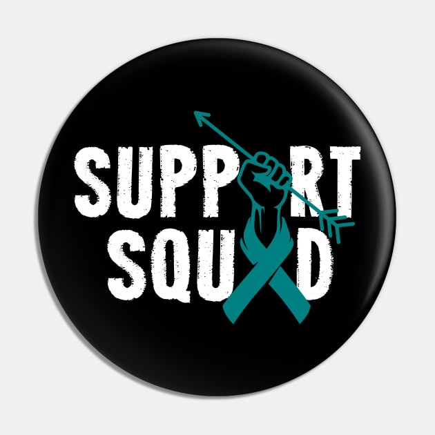 Support Squad Ovarian Cancer Awareness tumors Ribbon Pin by ArtedPool