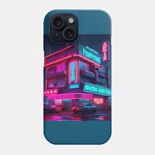 Roadside Motel in cyberpunk Phone Case