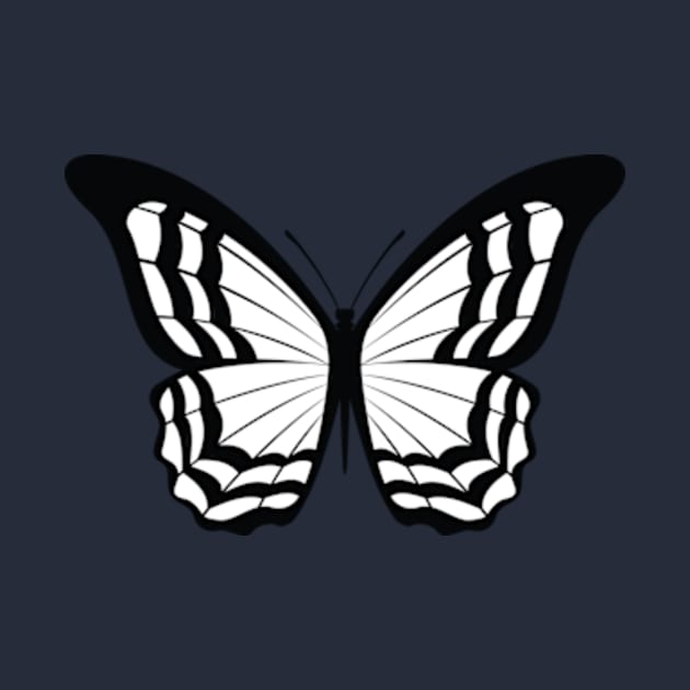 Butterflies White Black by My Artsam