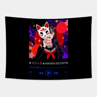 Fontaine Exclusives Masked Anime Girl Logo #26 Tapestry