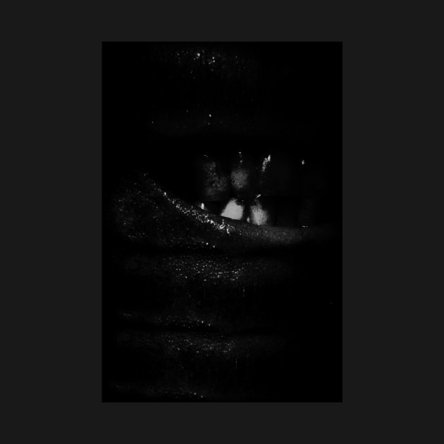 Digital collage and special processing. Bizarre. Mouth, teeth and fleshy parts. Dark, grayscale. by 234TeeUser234