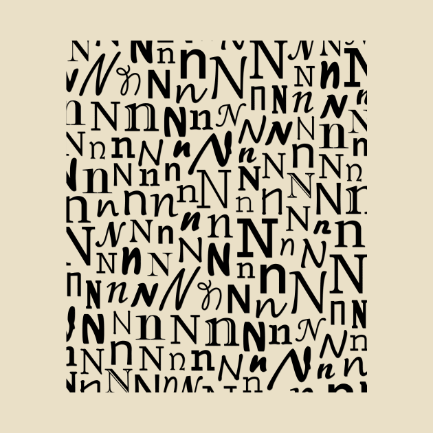 N - Typography (Black) by gillianembers