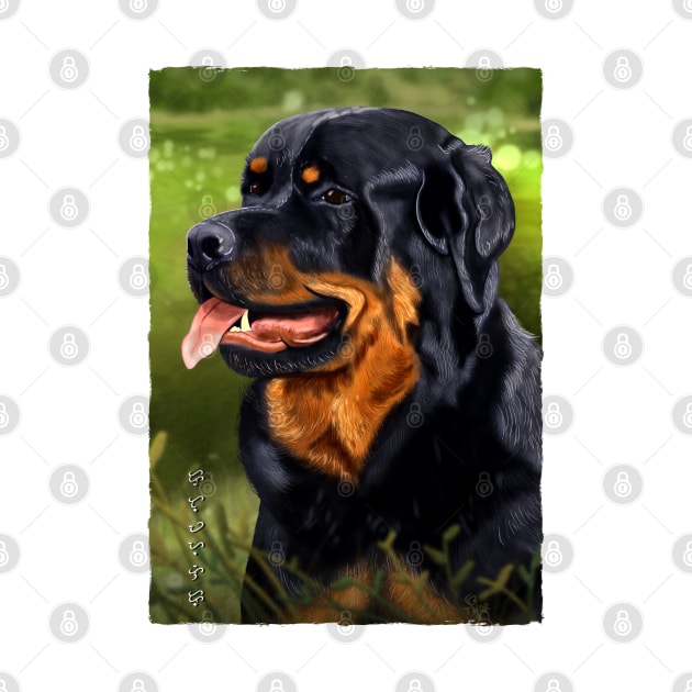 Rottweiler - White by Thor Reyes