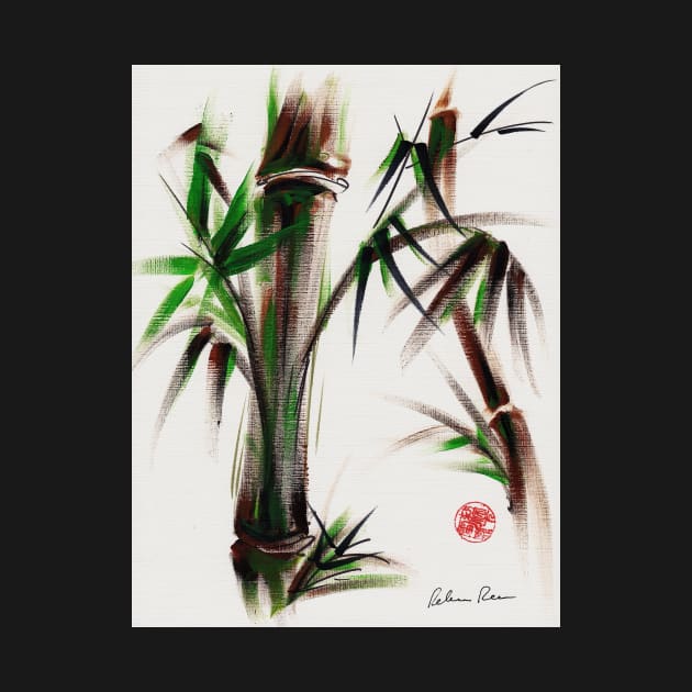 MOTU - Sumie mixed media bamboo painting by tranquilwaters