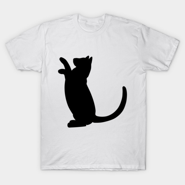 Black Cat Silhouette On Hind Legs Black Cat T Shirt Teepublic Uk