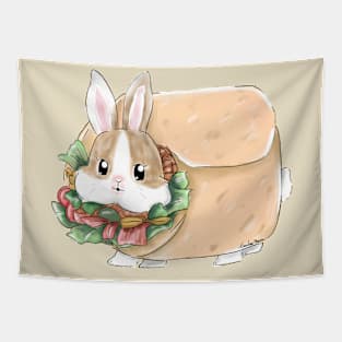 Rabbit and Kebab _ Bunniesmee cute Food Tapestry