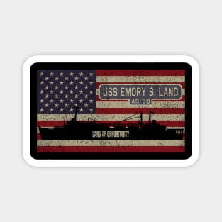 Emory S Land AS-39 Submarine Tender Vintage USA American Flag Gift Magnet