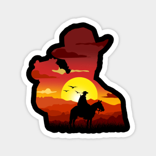 Arthur Morgan SunSet Silhouette Magnet