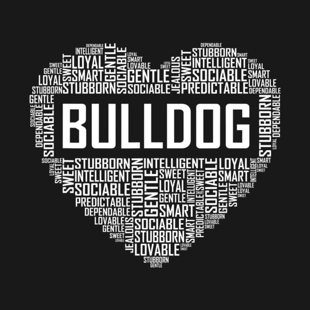 Bulldog Love Heart For Dog Owner by Xamgi