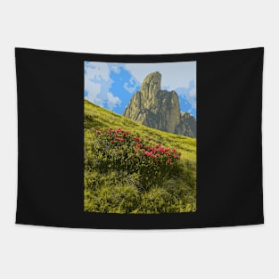 Slanted Flowers - Landscape Tapestry