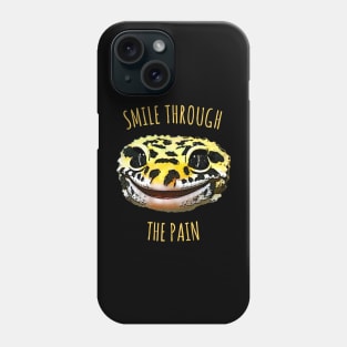 Leopard Gecko Smile Through the Pain Funny Pet Lizard Lover Phone Case