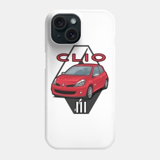 Clio III Car 3 Lutecia hatchback 2005 red Phone Case