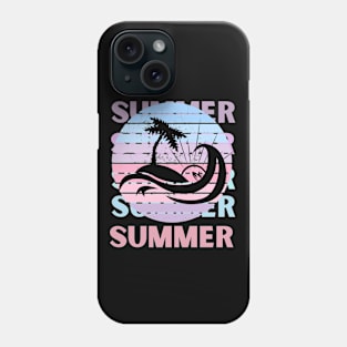 Hello summer sunset Beach summertime Adventure travel lover palm tree sun Phone Case