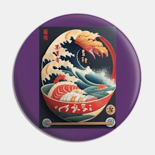 Japanese ramen wave sushi plate Pin