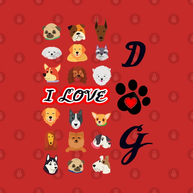 I LOVE DOG - DOGS PACK STICKERS by O.M design