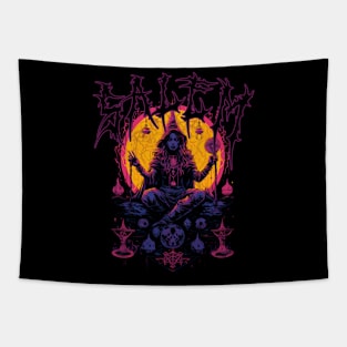 Salem Witch Deathcore Art Tee: Dark Melodies and Occult Aesthetics Tapestry