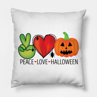 Peace Love Halloween Pillow