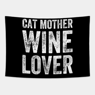 Cat mother wine lover Tapestry