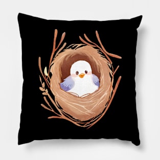 A bird in its nest Pillow