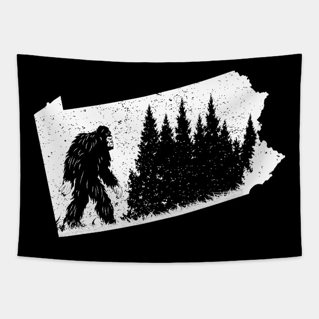 Pennsylvania Bigfoot Tapestry by Tesszero