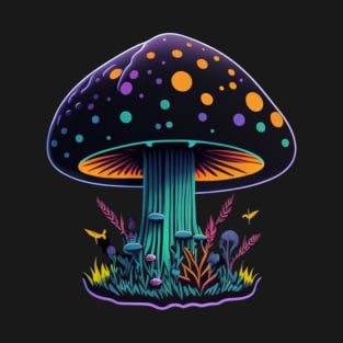Trippy Neon Colored Mushroom T-Shirt