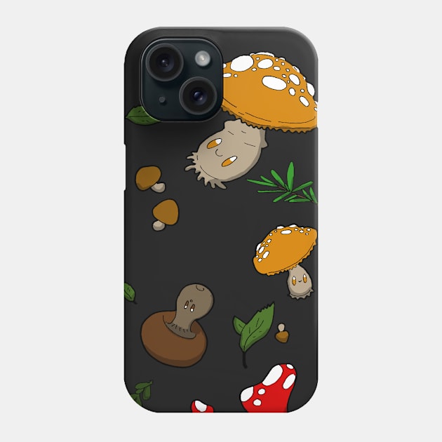 Falling Mushrooms Phone Case by koifish