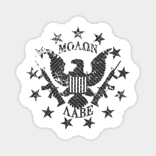 Molon Labe US Great Seal and Stars Carbon Print Magnet