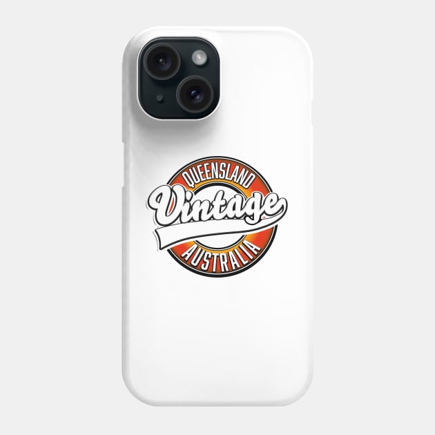 Queensland australia vintage style logo Phone Case by nickemporium1