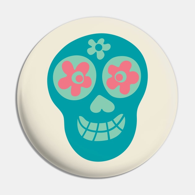 Cute Floral Sugar Skull - UnBlink Studio by Jackie Tahara Pin by UnBlink Studio by Jackie Tahara