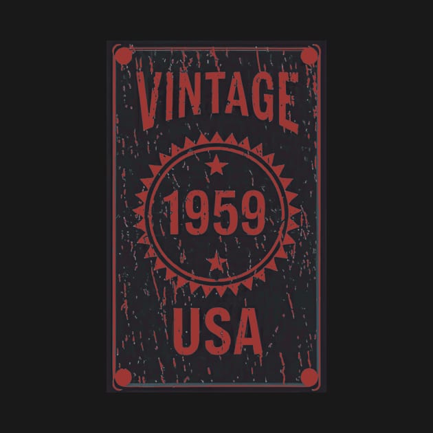 Vintage 1959 USA Deep Red by Fractalizer