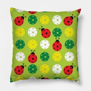 Pickleballs with red pickleball ladybirds Pillow