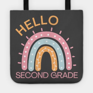 Hello Second Grade Boho Rainbow Back to School Tote