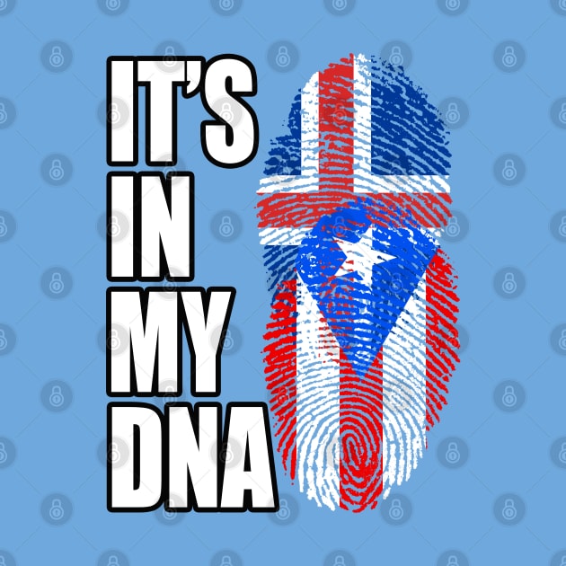 Puerto Rican And Icelandic Mix DNA Flag Heritage by Just Rep It!!