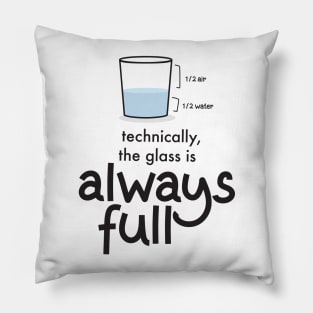 Technically The Glass is Always Full' Science Pillow