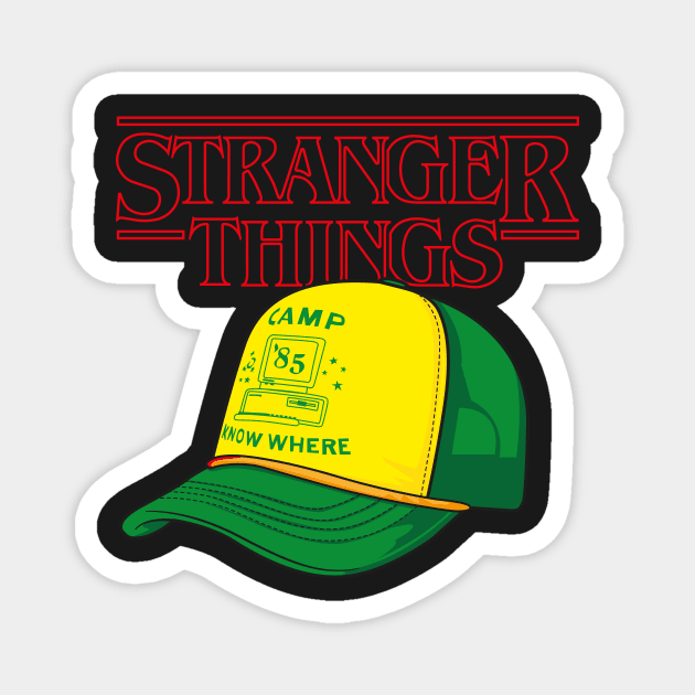 Stranger Things Dustin Camp Know Where Cap Magnet by Bubsart78